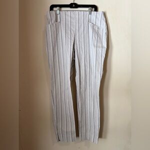 Van Heusen Pinstriped White and Gray Chinos Size 16